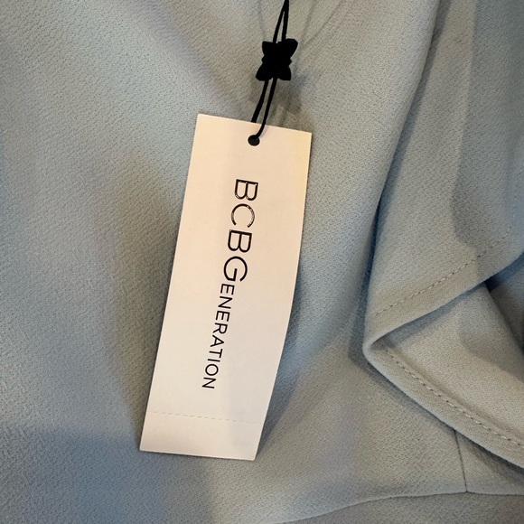 NWT BCBGeneration pale soft baby blue square neck ruffle sleeve mini dress - Picture 10 of 14